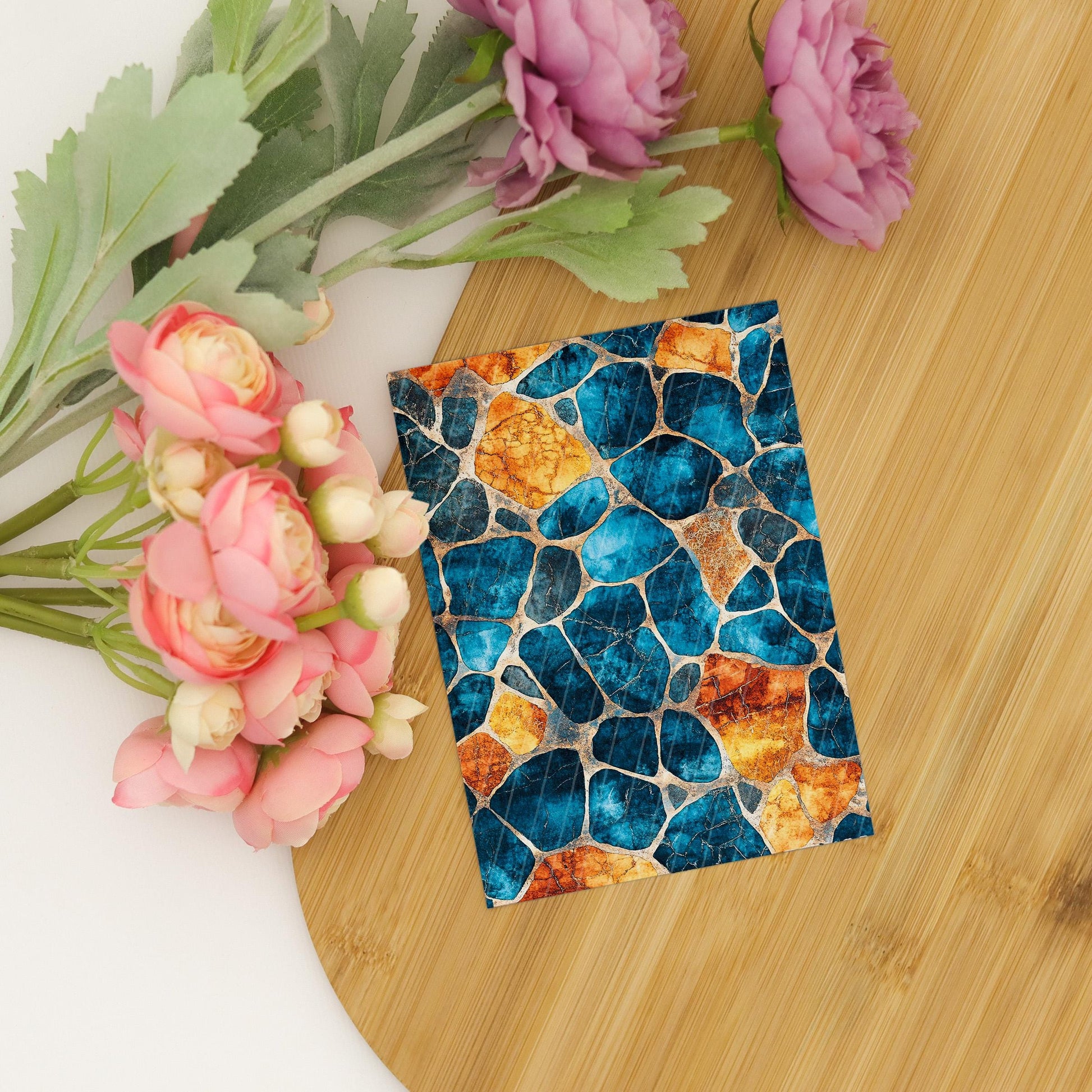 Transfer paper for polymer clay, Blue and Orange Stones, Clay water soluble transfer paper, Clay Transfers, Clay Transfer sheets