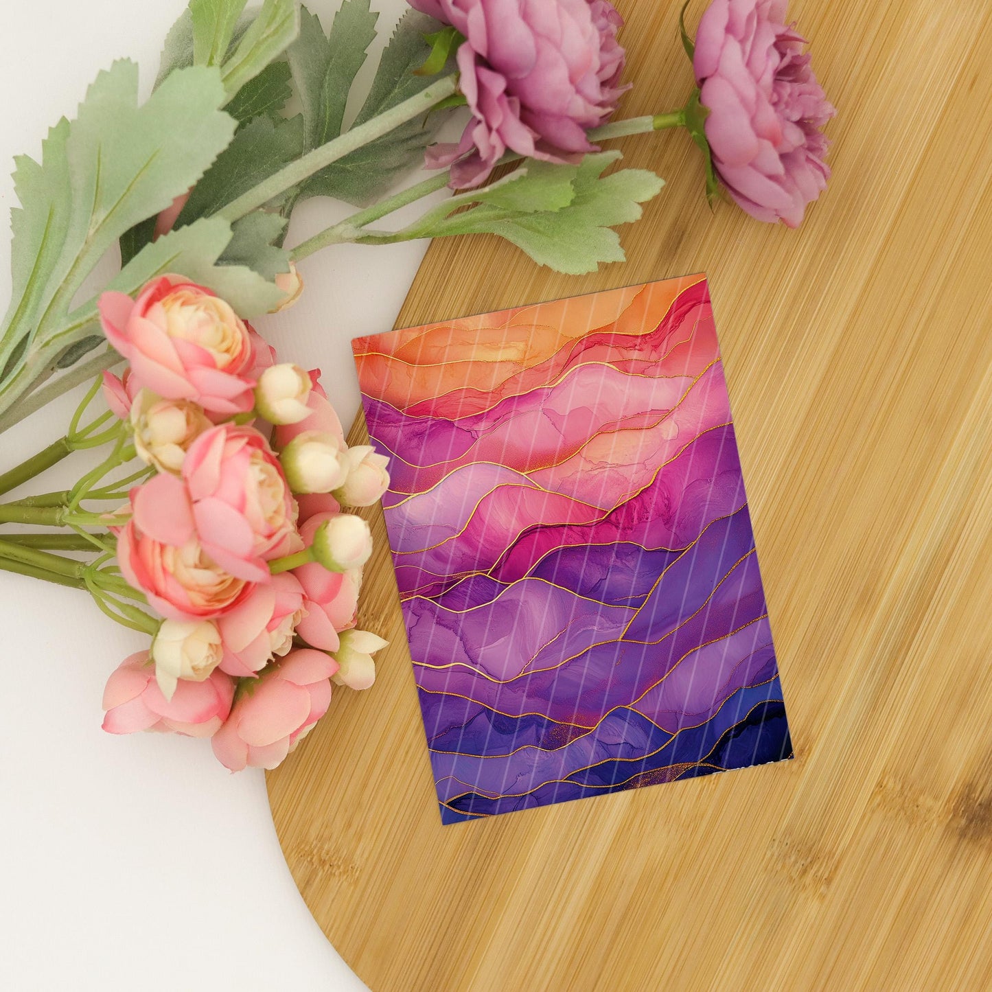 Pink & Purple Waves Transfer Paper for Polymer Clay (4x5.5 inches)