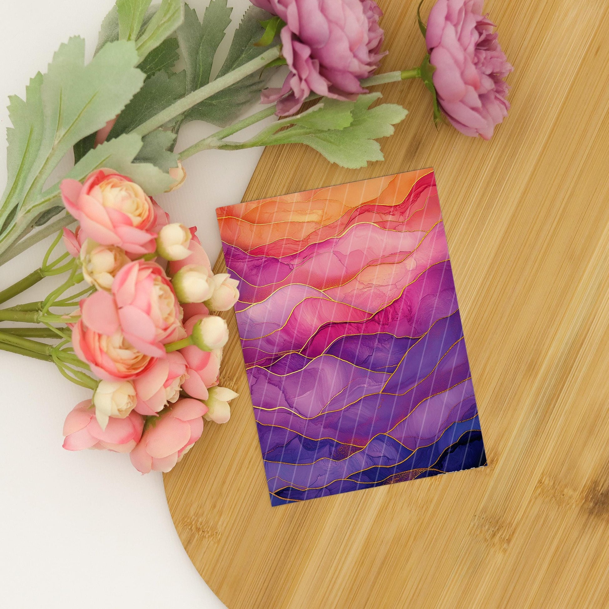 Pink & Purple Waves Transfer Paper for Polymer Clay (4x5.5 inches)