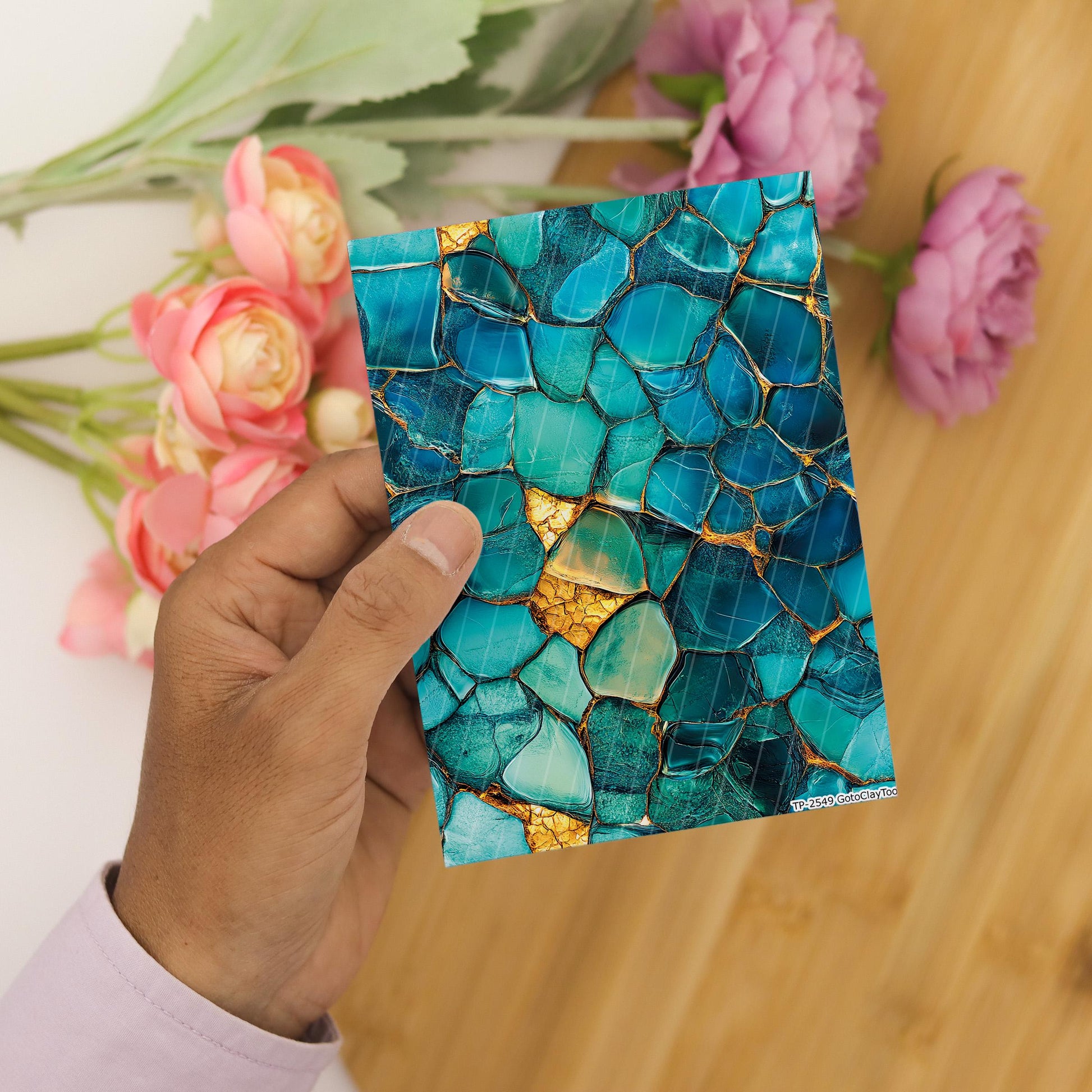 Transfer paper for polymer clay, Green Stained Glass, Clay water soluble transfer paper, Clay Transfers, Clay Transfer sheets