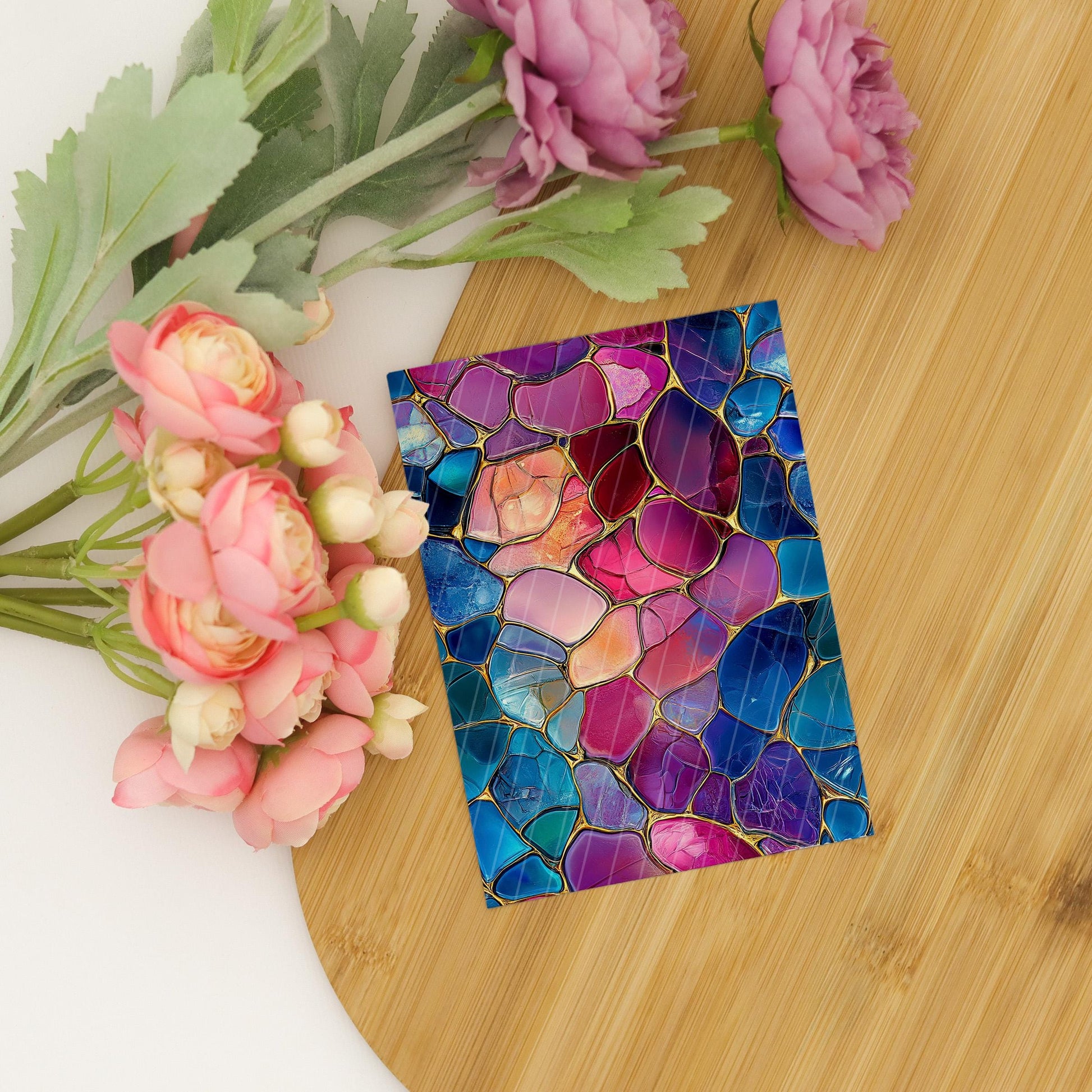 Transfer paper for polymer clay, Blue and Pink Stained Glass, Clay water soluble transfer paper, Clay Transfers, Clay Transfer sheets