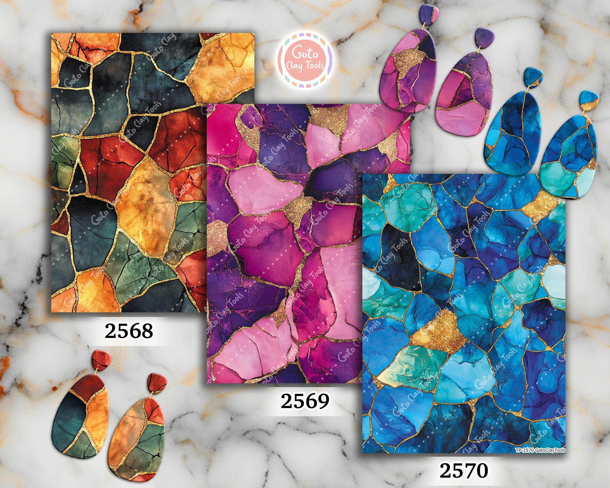 Transfer paper for polymer clay, Colorful Stones, Clay water soluble transfer paper, Clay Transfers, Clay Transfer sheets