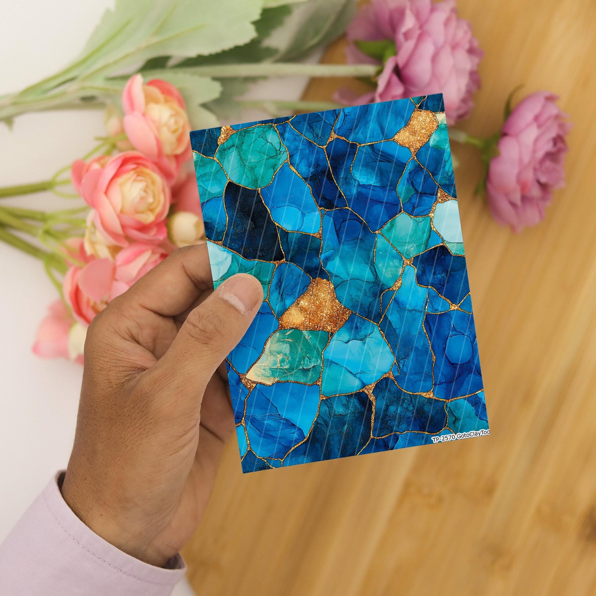 Transfer paper for polymer clay, Colorful Stones, Clay water soluble transfer paper, Clay Transfers, Clay Transfer sheets