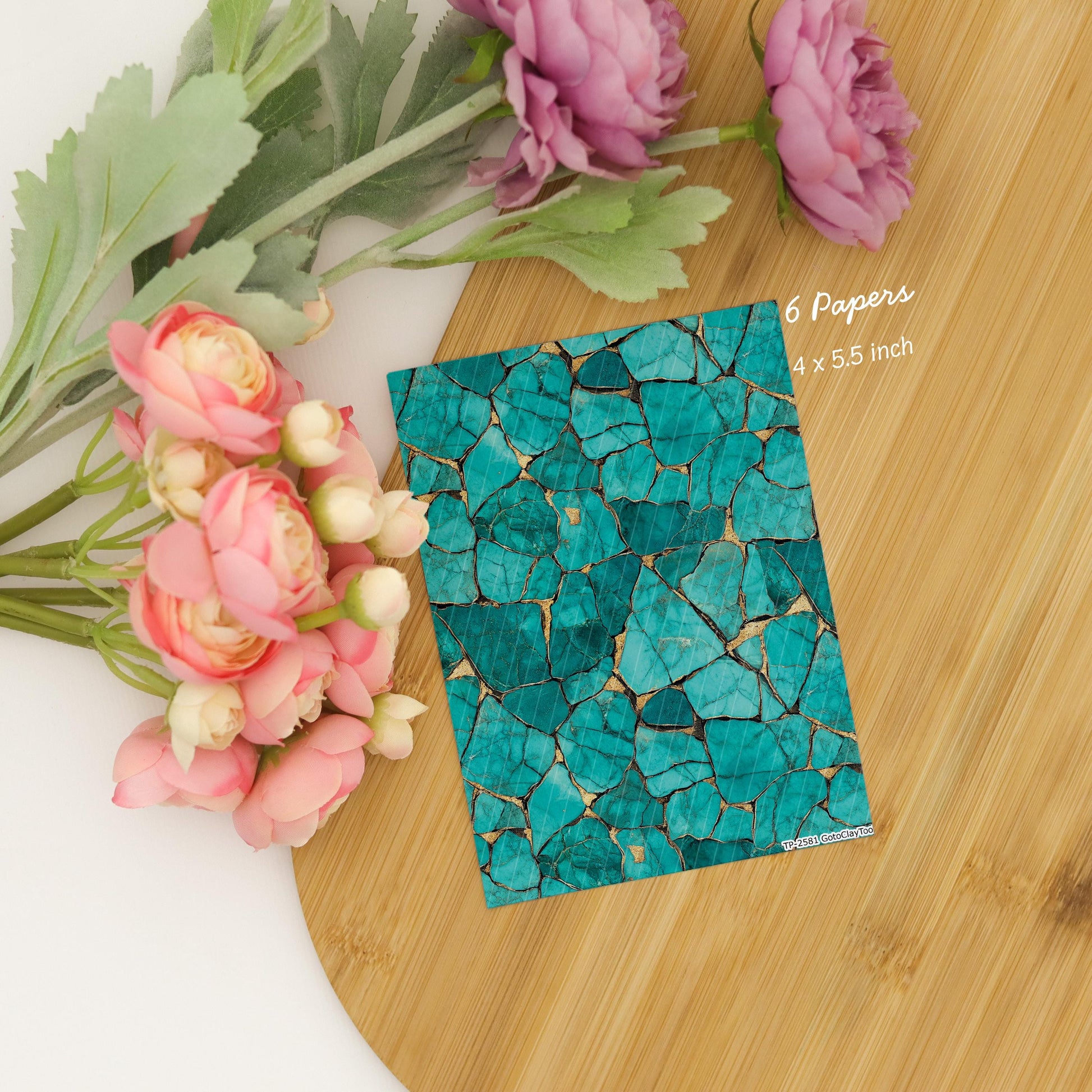 Transfer paper for polymer clay, Turquoise stone, water soluble transfer paper, Clay Transfers, Clay Transfer sheets,transfer paper for clay