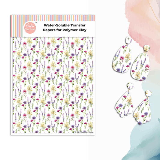 Wildflower Polymer Clay Transfer Paper: Water Soluble Image Transfers #781