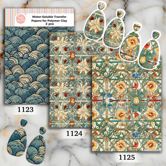 Vintage Ornamental Pattern Water Soluble Transfer Paper for Polymer Clay