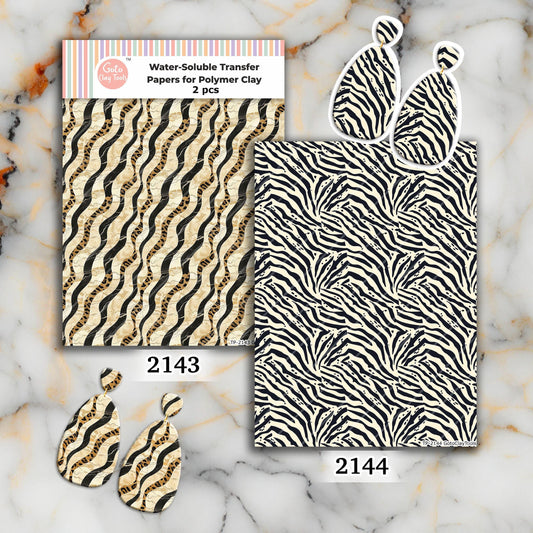 Zebra Animal Print Transfer Paper for Polymer Clay (Water Soluble)