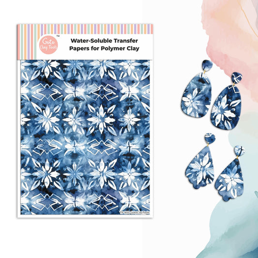 Watercolor Tie Dye Transfer Paper for Polymer Clay: Water Soluble 4x5.5" #800