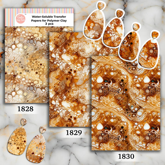 Coffee Marble Polymer Clay Transfer Paper: Water Soluble (4x5.5 inches)