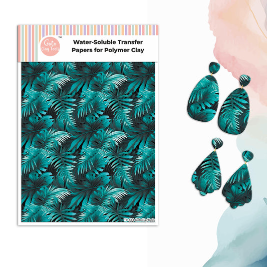 Tropical Leaves Transfer Paper for Polymer Clay (4x5.5 inches) #844