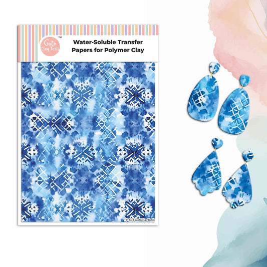 Watercolor Tie Dye Transfer Paper for Polymer Clay #804