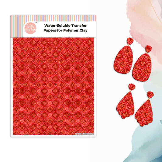 Indian Bandhani Pattern Transfer Paper for Polymer Clay  #798
