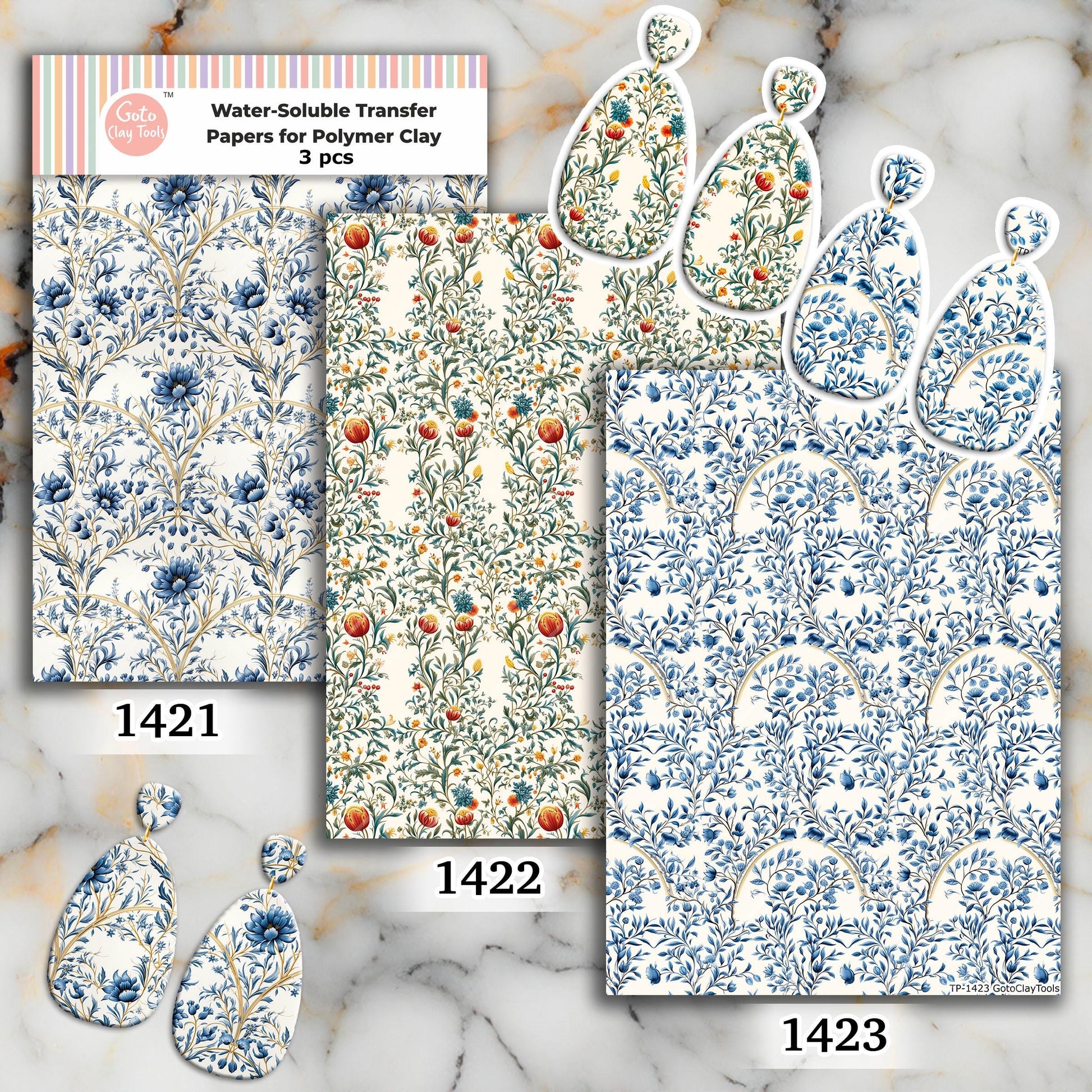 William Morris Floral Transfer Paper for Polymer Clay