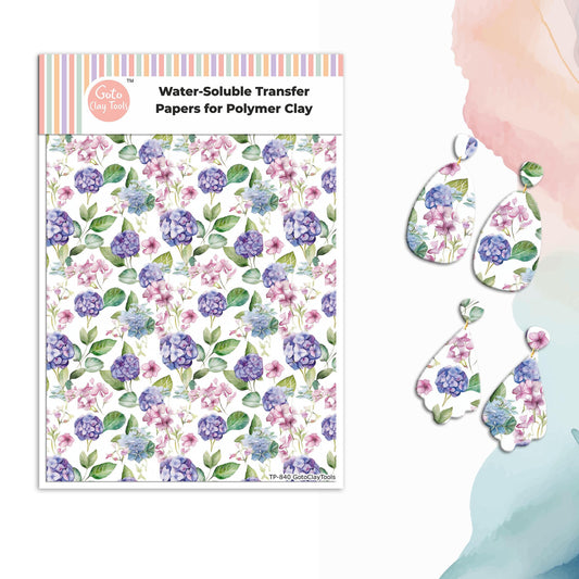 Transfer paper for polymer clay, Watercolor flowers, water soluble transfer paper, polymer clay image transfers, magic transfer paper #840