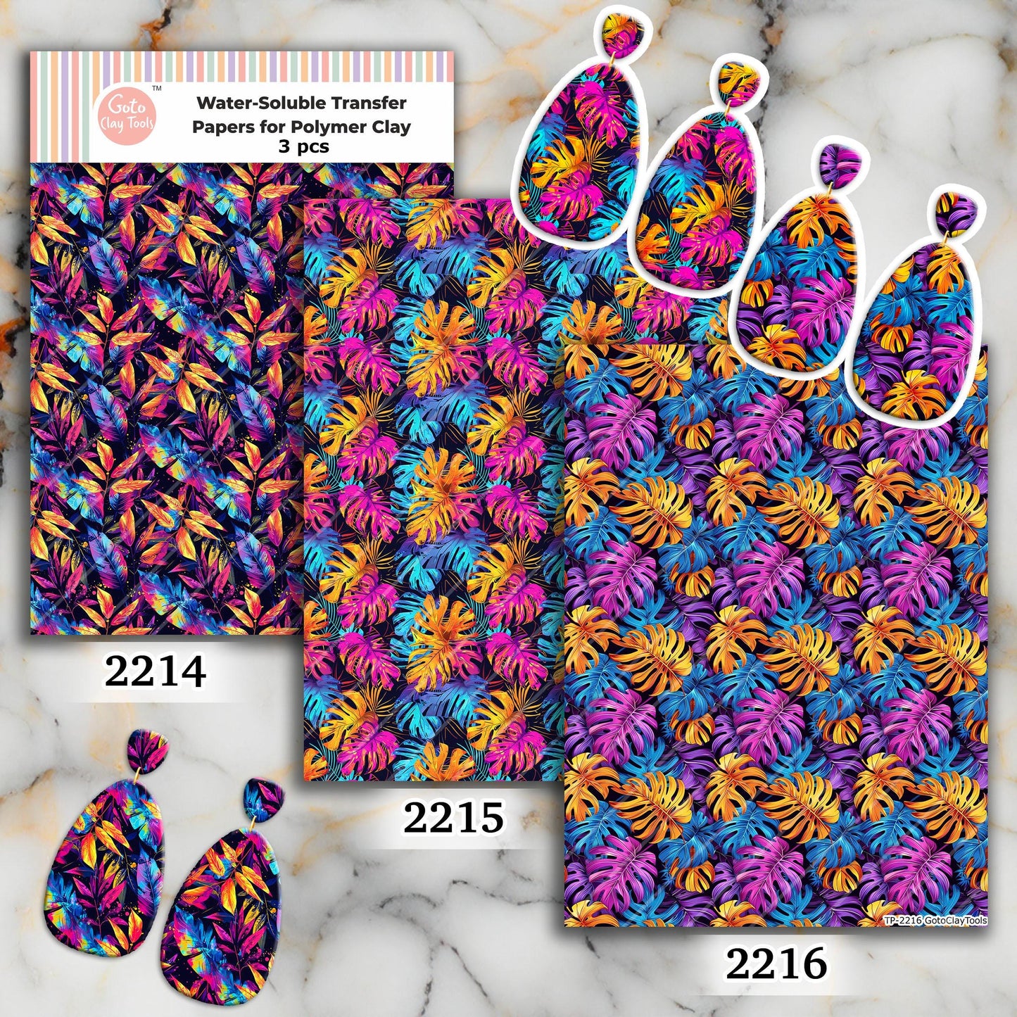 Tropical Monstera Leaf Polymer Clay Transfer Paper: Water Soluble (4x5.5 in