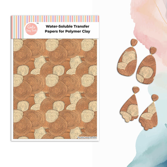 Wood Slice Pattern Transfer Paper: Polymer Clay Image Transfers #826