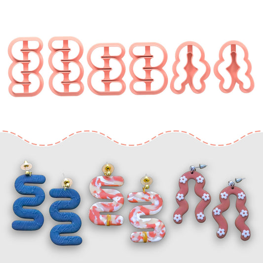 Curvy Polymer Clay Cutters: Organic Earring Making Set (44mm)