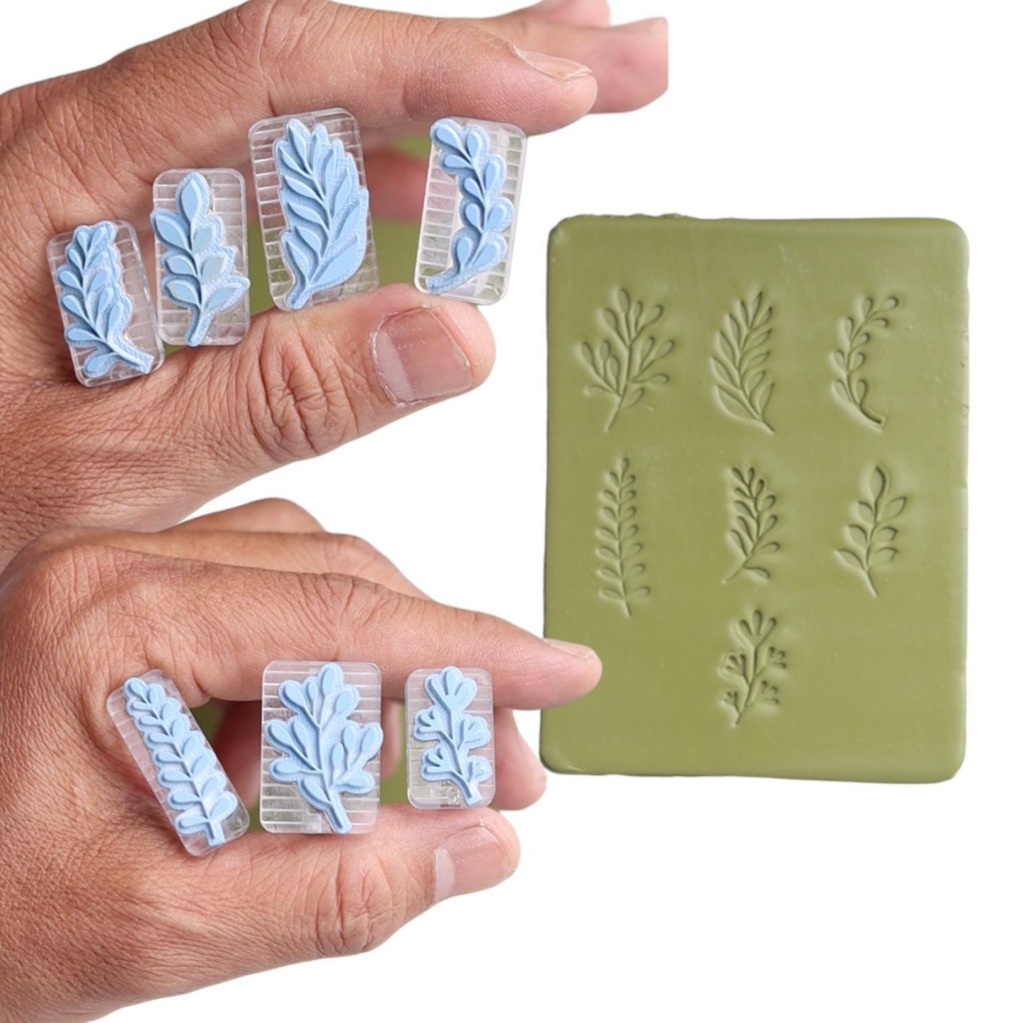 Mini Leaf Stamps: Polymer Clay & Paper Stamping Tools (7pc)