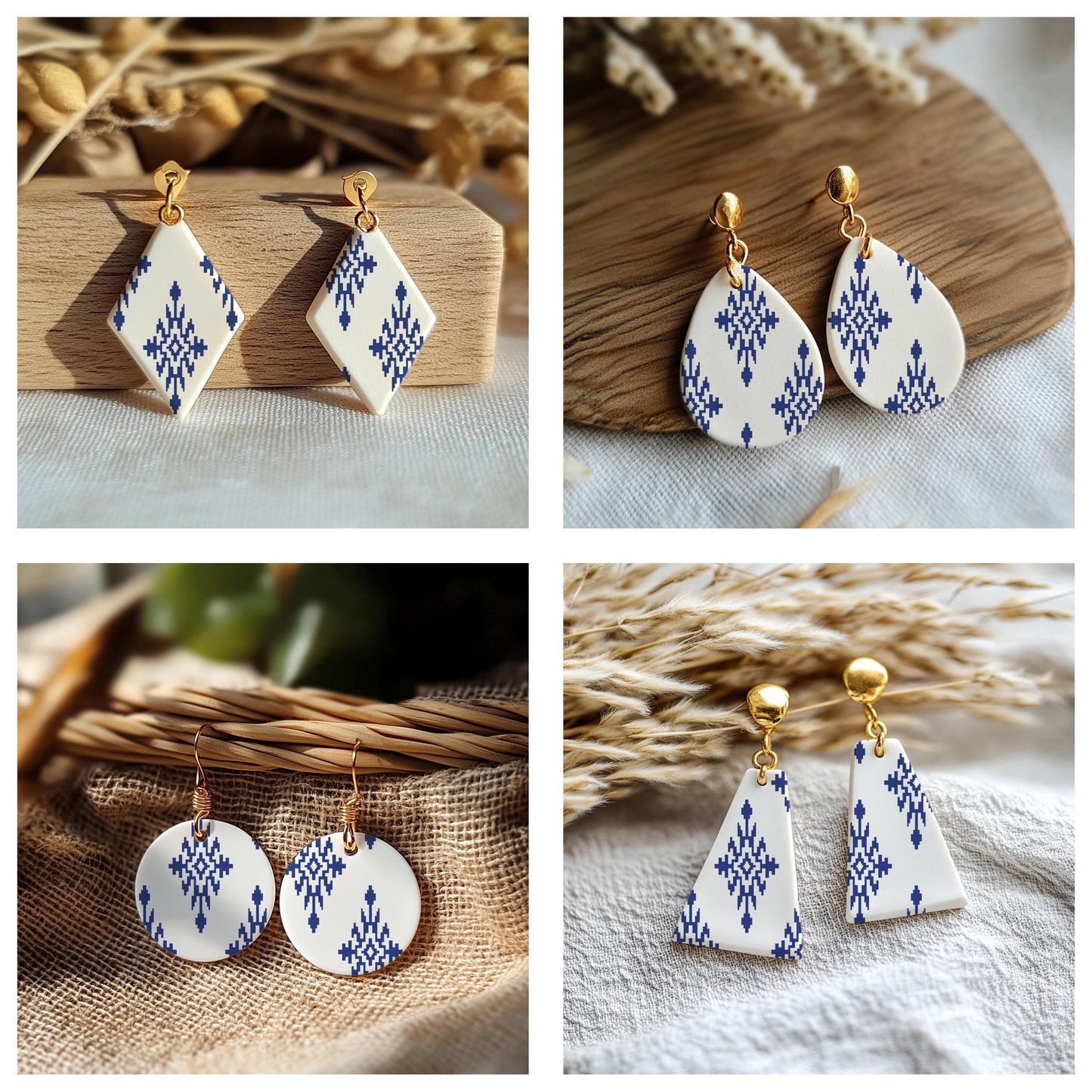 Indian Silkscreen for Polymer Clay Earrings: Clay Stencil, Jewelry Making SS#910