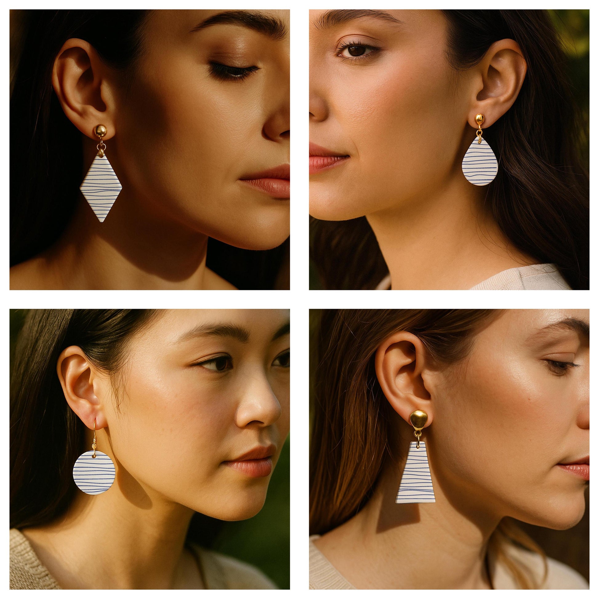 Wavy Line Silkscreen for Polymer Clay Earrings: Stencil for Jewelry Making SS#1093