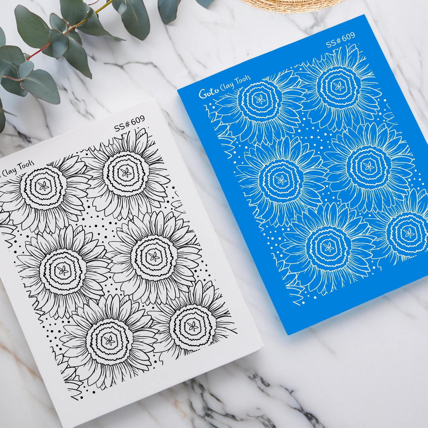 Sunflower Silkscreen for Polymer Clay Earrings: Jewelry Making Stencil SS#609