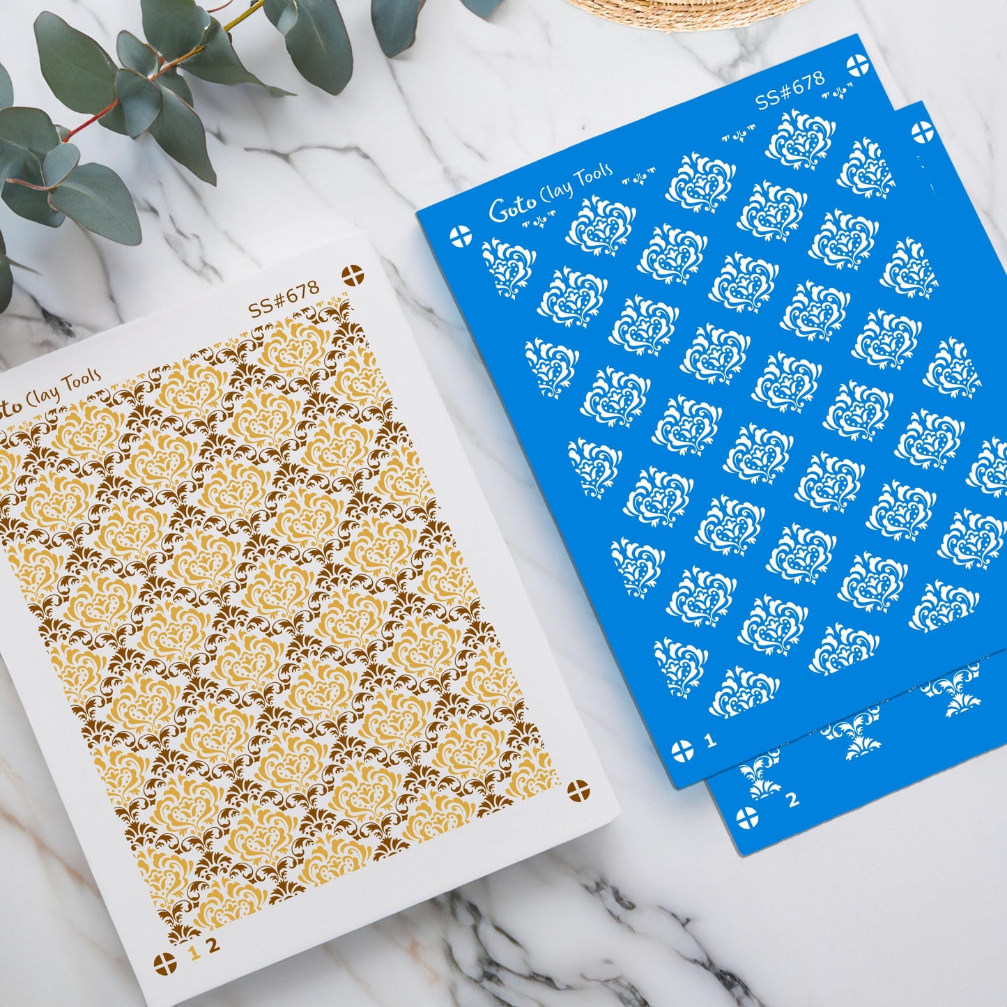 2 layers Damask Silkscreen for Polymer Clay Earring making, Clay Stencils, Clay Earring Silkscreen, Polymer Clay Supplies SS#678