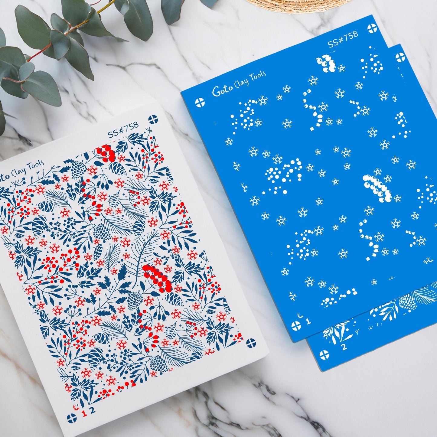 2 Layer Christmas berry Silkscreen for Polymer Clay Earring making, Clay Stencils, Clay Earring Silkscreen, Polymer Clay Supplies SS#758