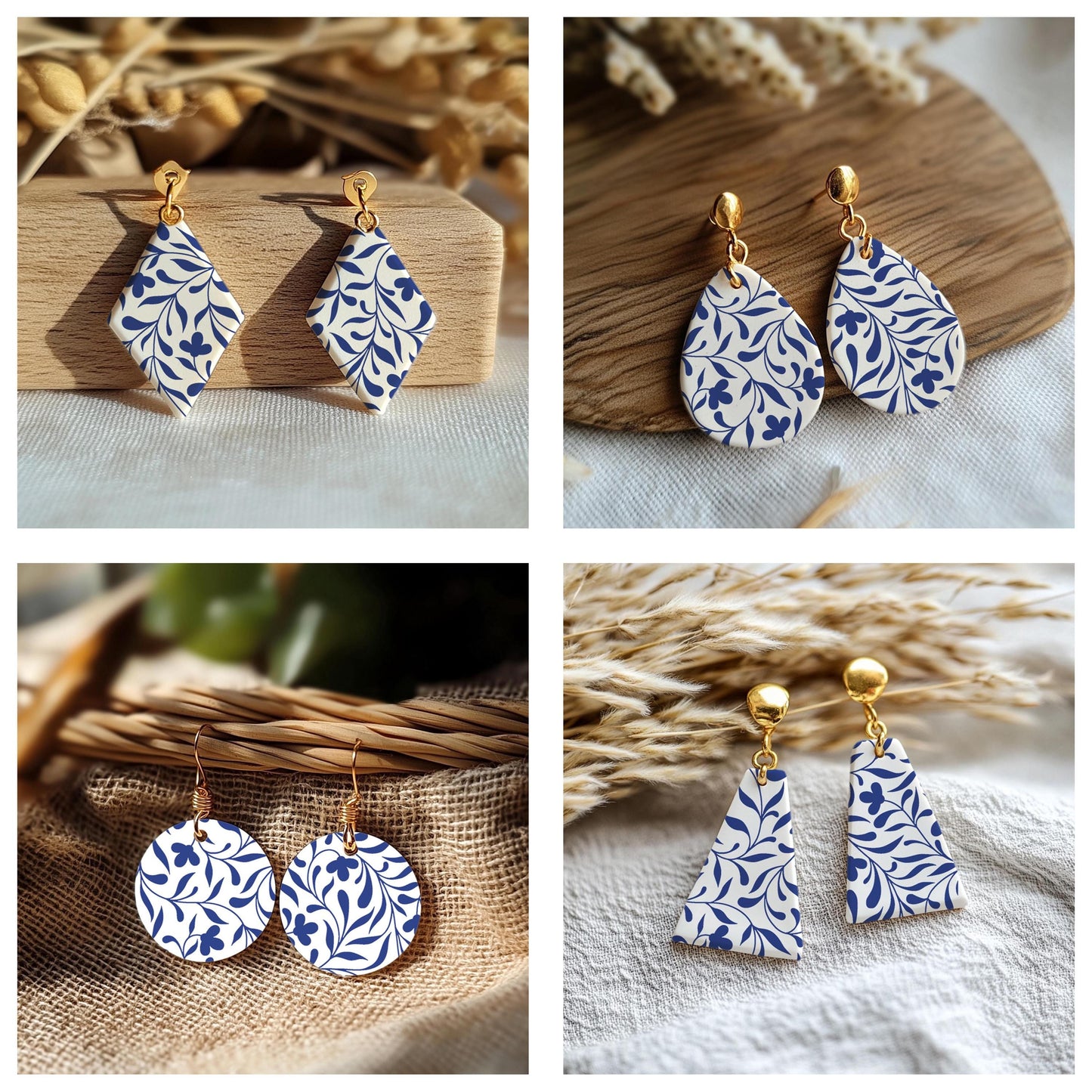 Leaves Vine Silkscreen for Polymer Clay Earrings: Stencil SS#1004
