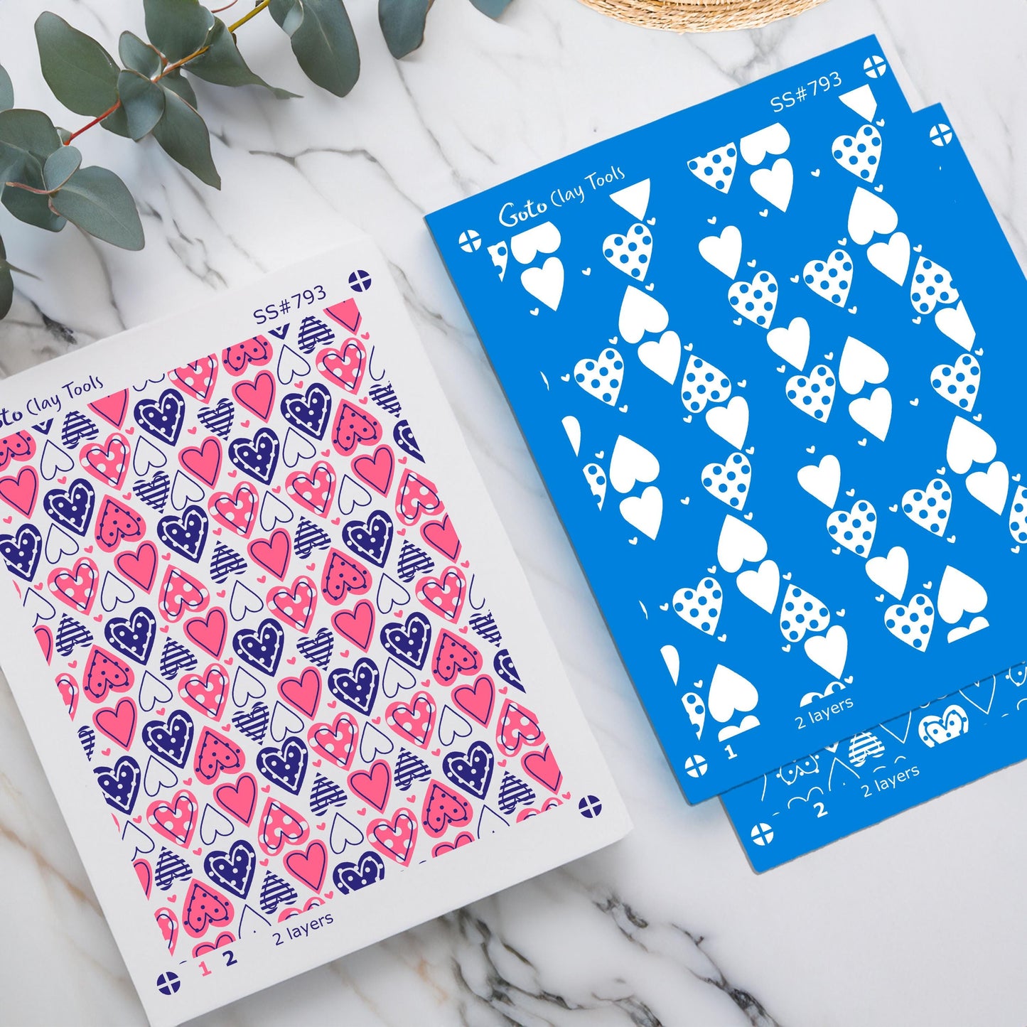 2 Layers Heart Silkscreen for Polymer Clay Earring making, Clay Stencils, Clay Earring Silkscreen, Polymer Clay Supplies SS#793