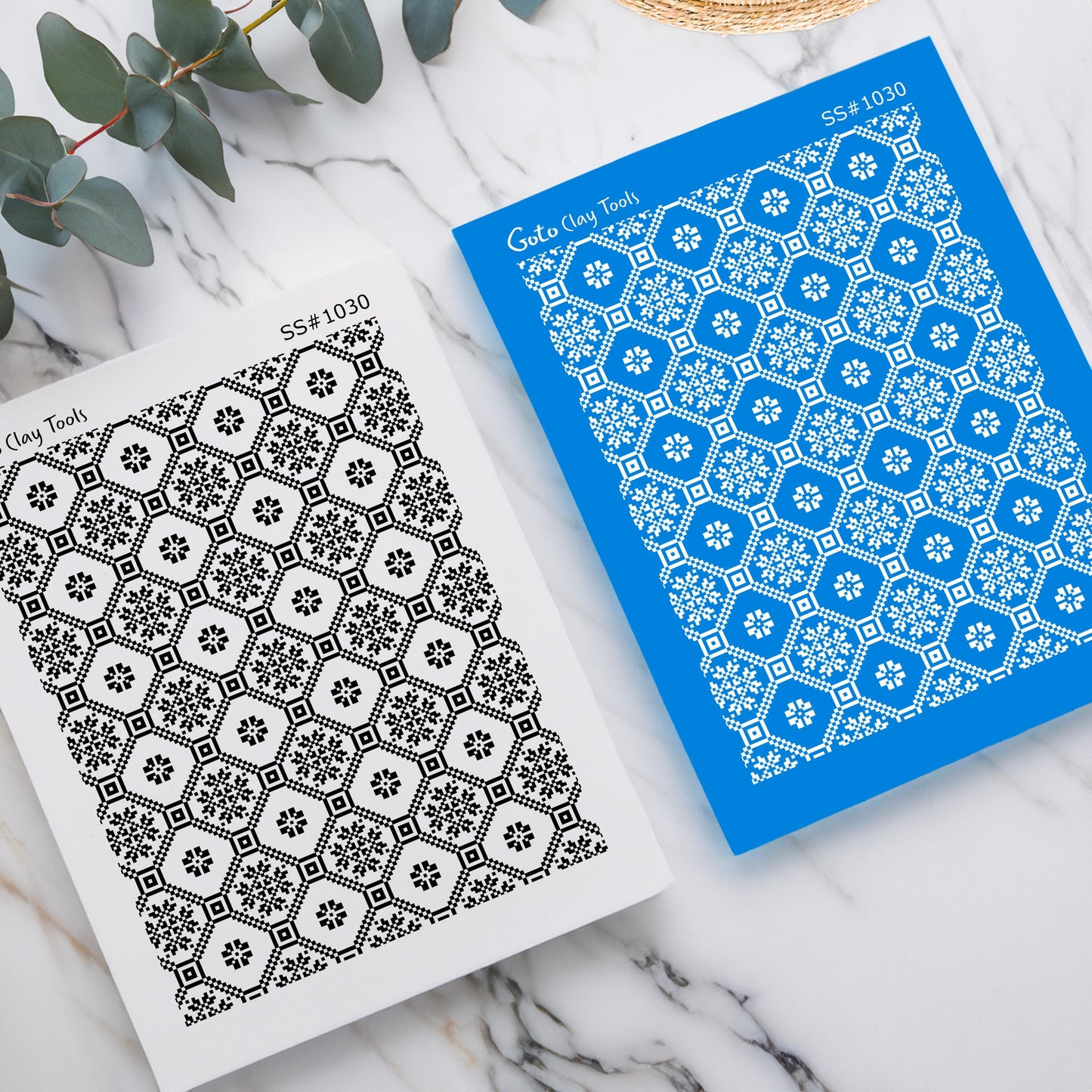 Christmas Knit Silkscreen for Polymer Clay Earrings: Stencil SS#1030