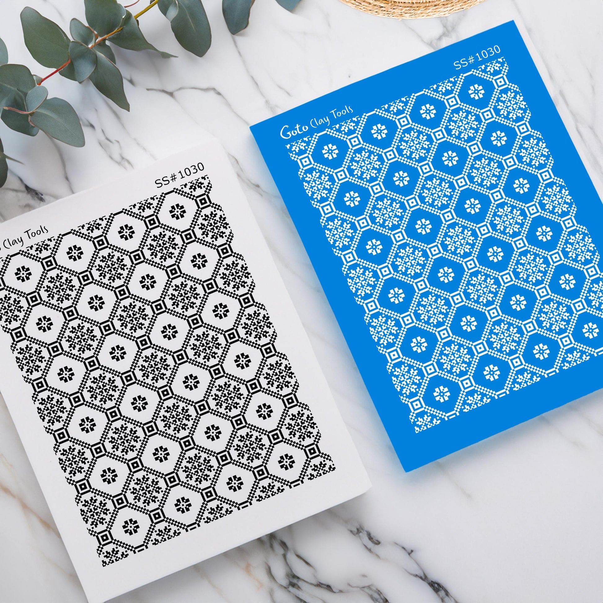 Christmas Knit Silkscreen for Polymer Clay Earrings: Stencil SS#1030