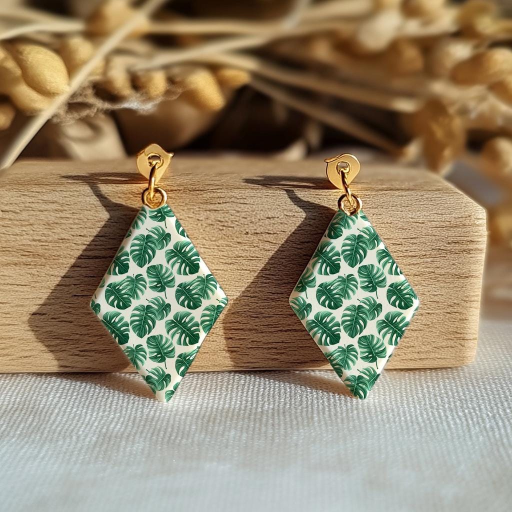 Monstera leaf Water soluble Transfer paper for polymer clay, Tropical leaf pattern, polymer clay image transfers, magic transfer paper