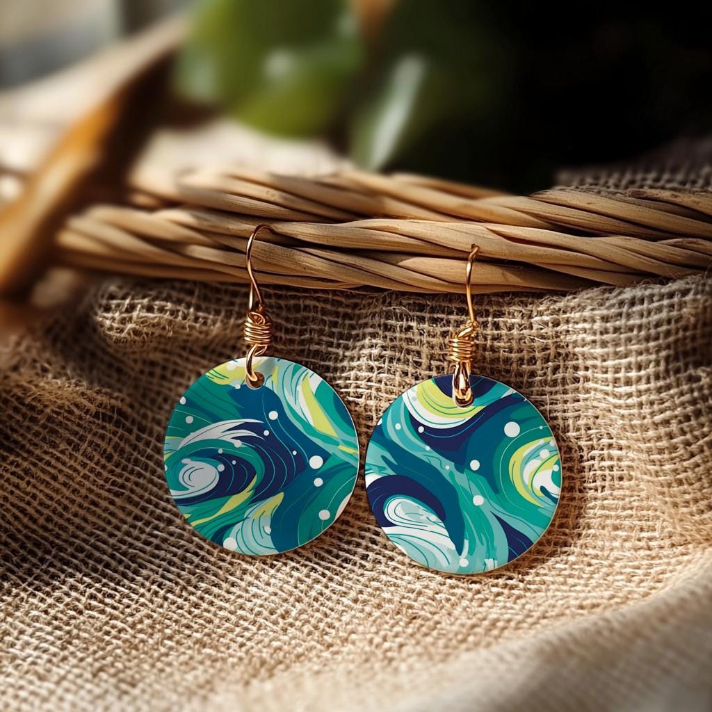 Watersoluble Transfer paper for polymer clay, absract Blue Waves pattern, polymer clay image transfers, magic transfer paper