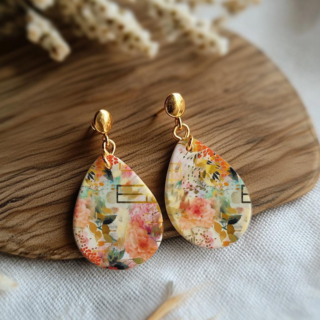 Water soluble Transfer paper for polymer clay, Abstract floral pattern, polymer clay image transfers, magic transfer paper