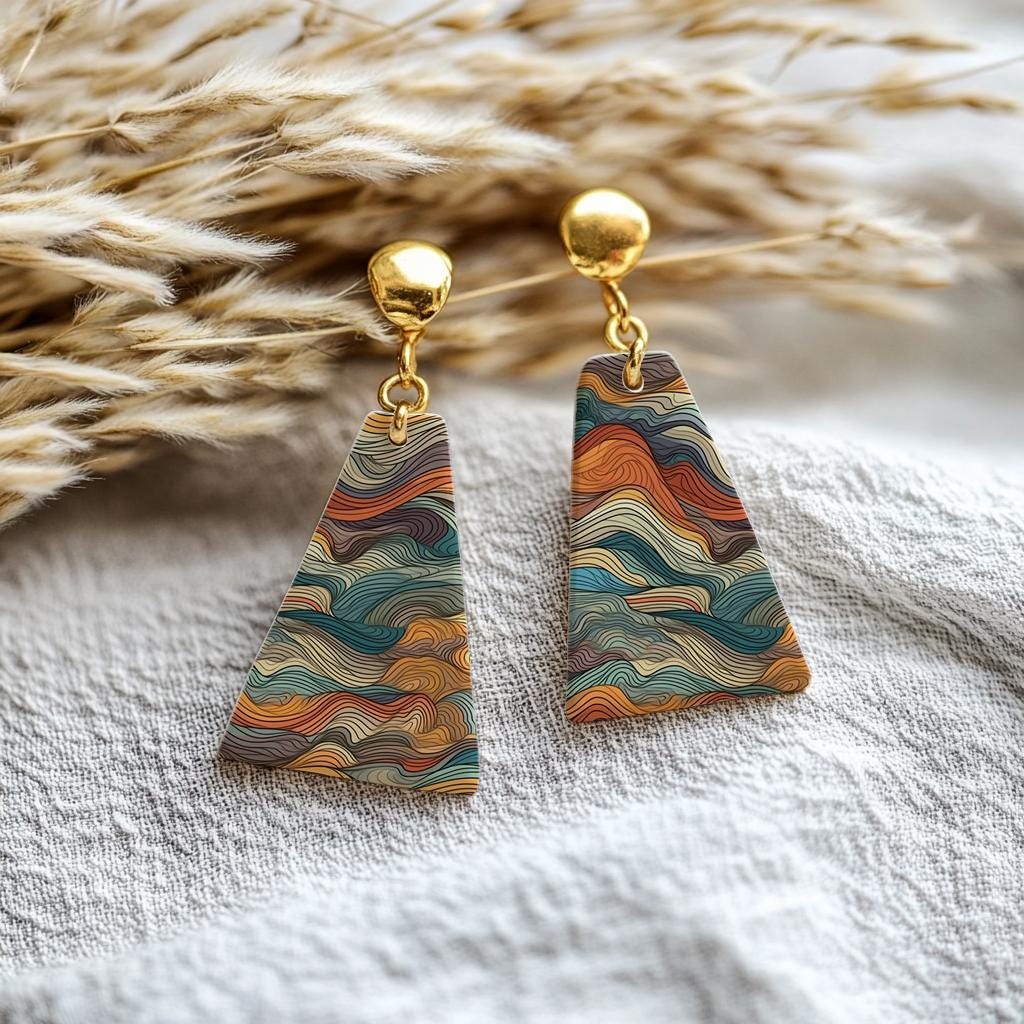 Abstract Waves Polymer Clay Transfer Paper: Water Soluble 4x5.5