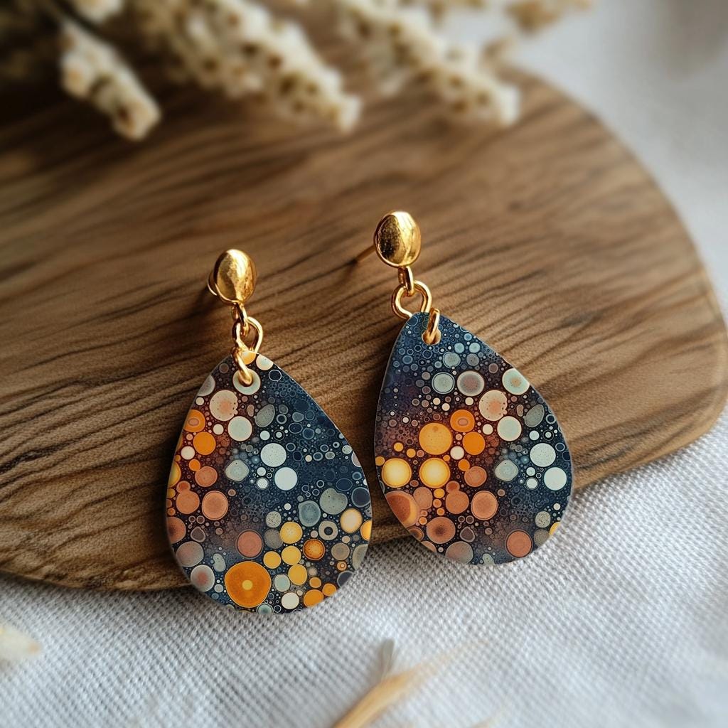 Abstract Bubble Marble Transfer Paper for Polymer Clay