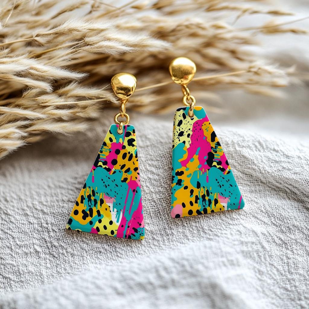 Abstract Colorful Splashes Transfer Paper for Polymer Clay