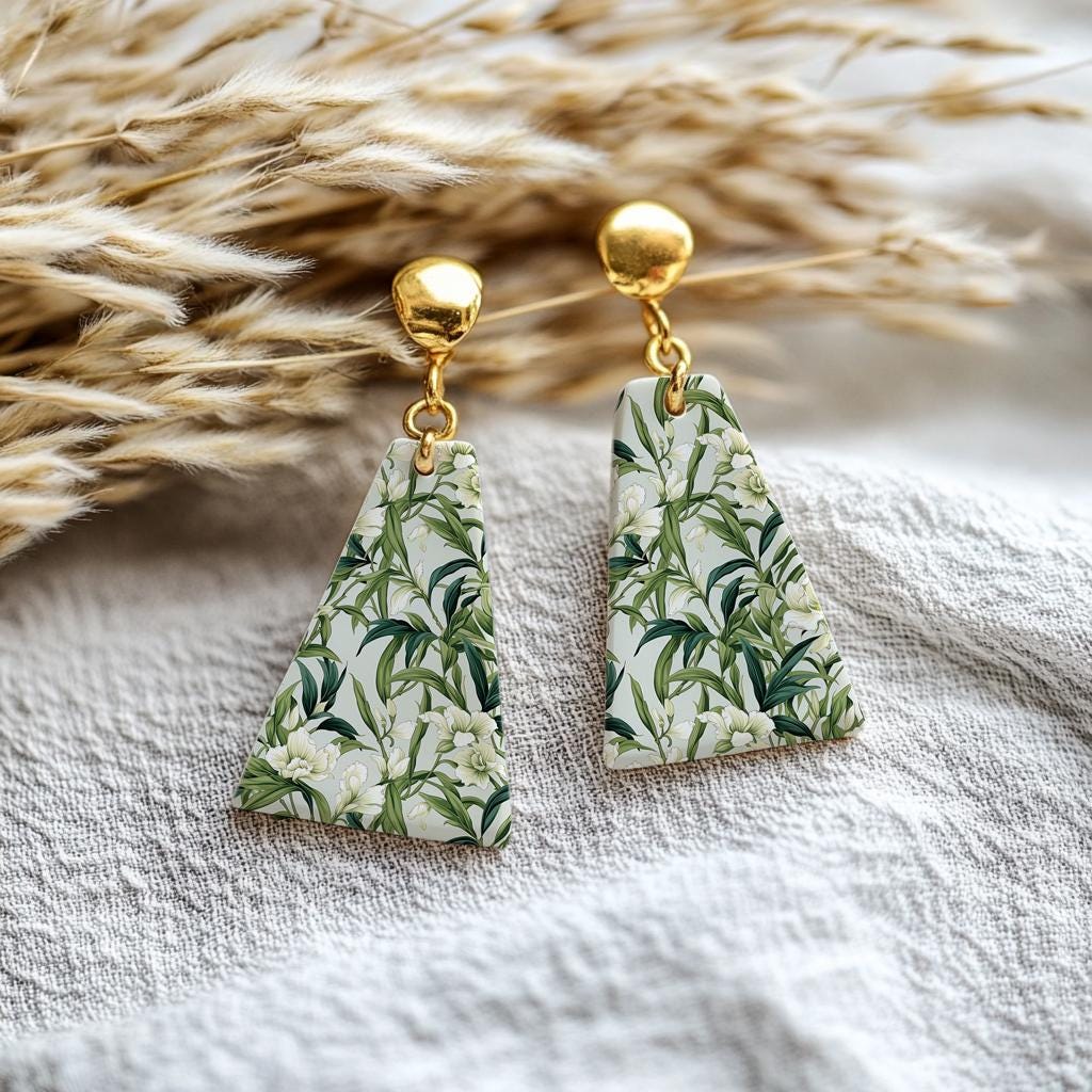 Vintage Bamboo Leaf Water Soluble Transfer Paper for Polymer Clay