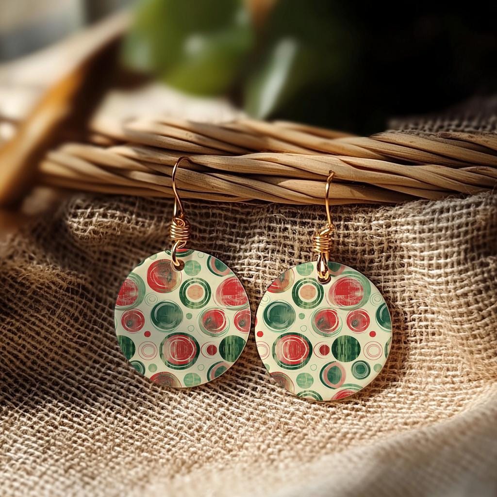 Abstract Polymer Clay Transfer Paper: Red & Green Waves (4x5.5 in