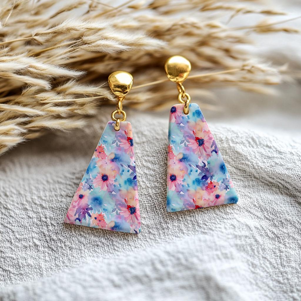 Watercolor Floral Transfer Paper for Polymer Clay: Water Soluble (4x5.5 in