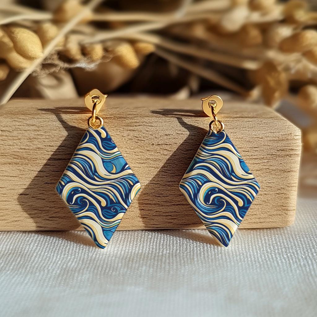 Watercolor Waves Transfer Paper for Polymer Clay: 4x5.5 in #786