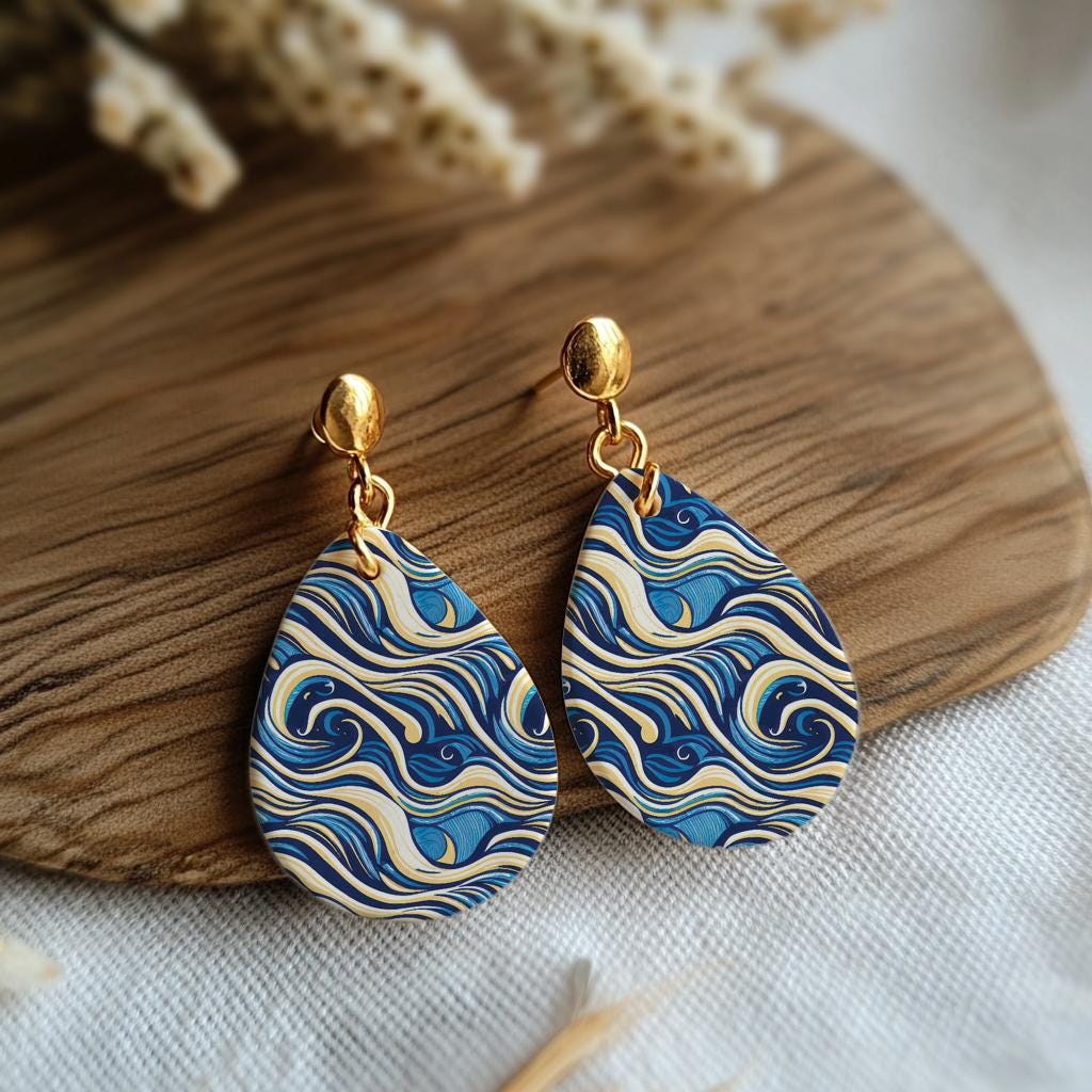 Watercolor Waves Transfer Paper for Polymer Clay: 4x5.5 in #786