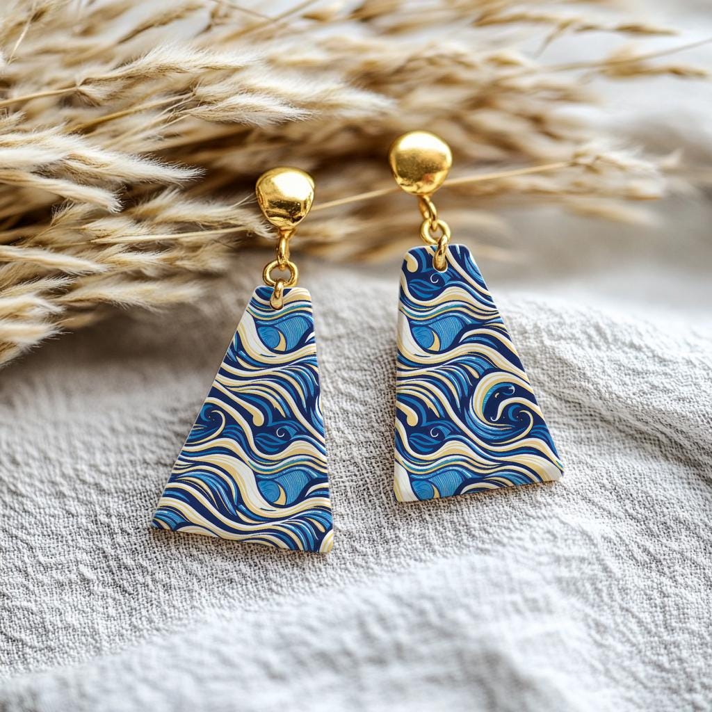 Watercolor Waves Transfer Paper for Polymer Clay: 4x5.5 in #786