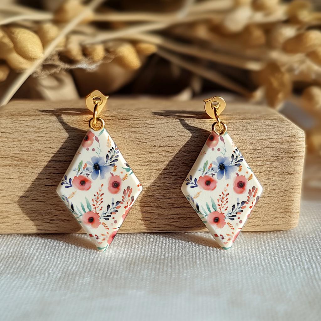 Water soluble Transfer paper for polymer clay, Watercolor flower pattern, polymer clay image transfers, magic transfer paper