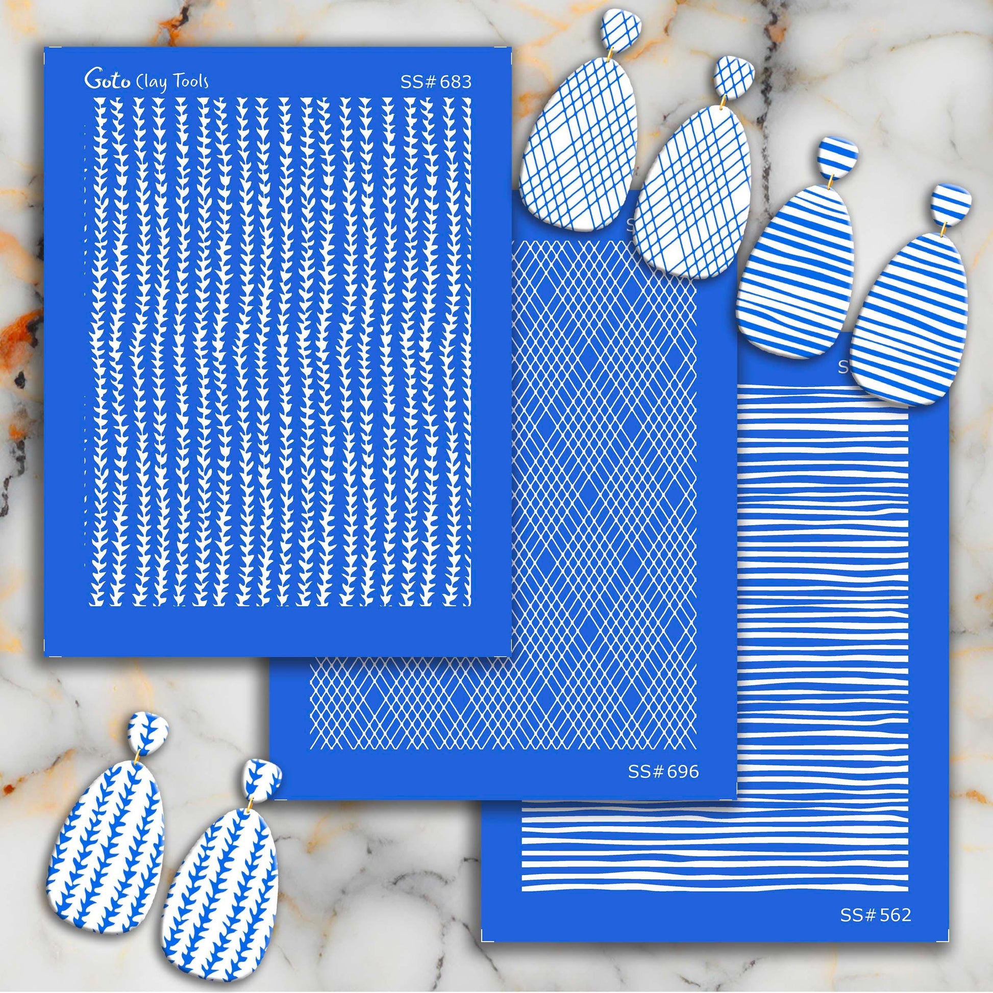 Polymer Clay Earring Silkscreen: Stencil for Clay Jewelry Making SS#696