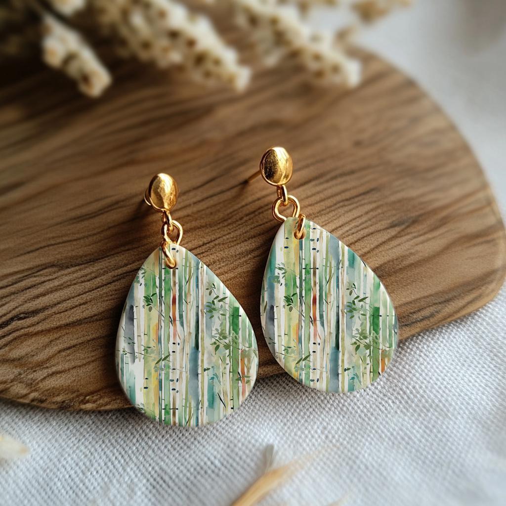 Water soluble Transfer paper for polymer clay, Watercolor abstract stripes, polymer clay image transfers, magic transfer paper