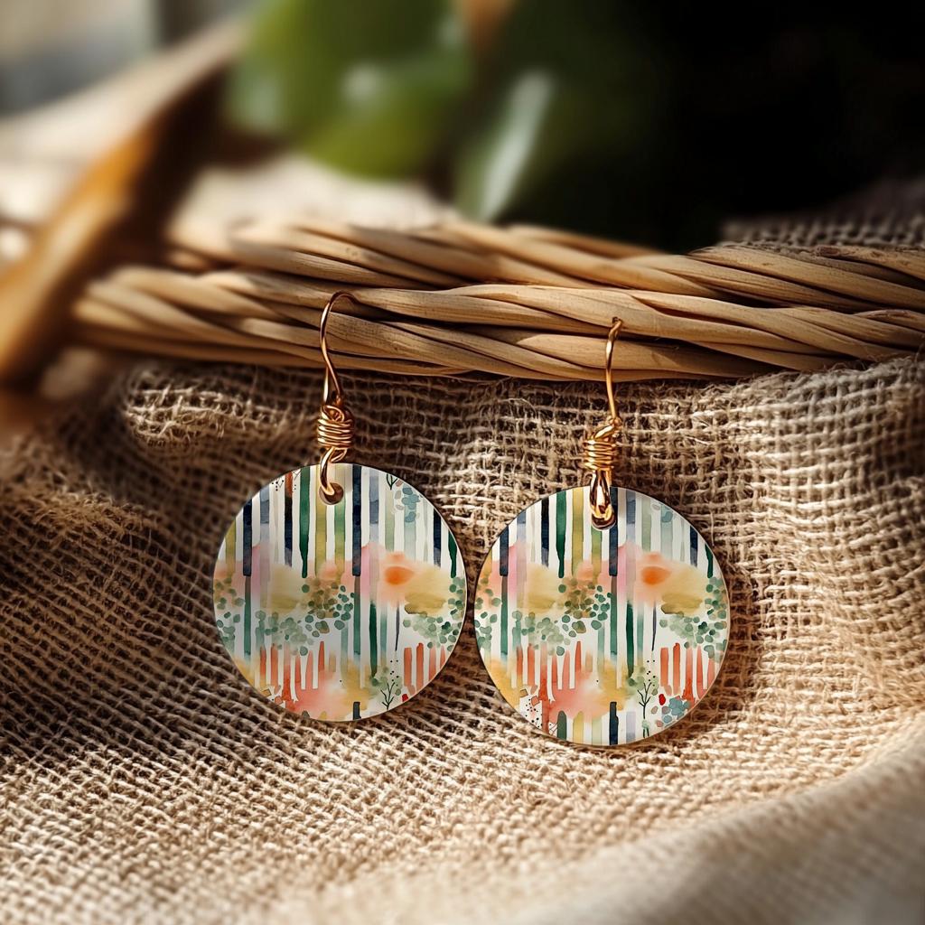 Water soluble Transfer paper for polymer clay, Watercolor abstract stripes, polymer clay image transfers, magic transfer paper