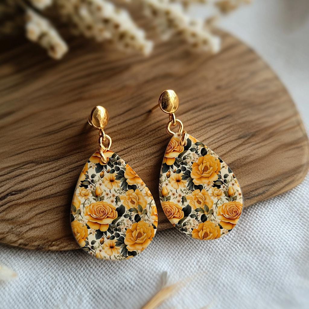 Yellow & Orange Rose Water Soluble Transfer Paper for Polymer Clay