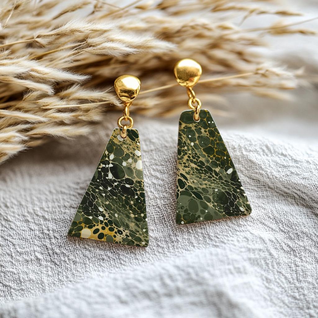 Water soluble Transfer paper for polymer clay, Green marble transfer, polymer clay image transfers, magic transfer paper