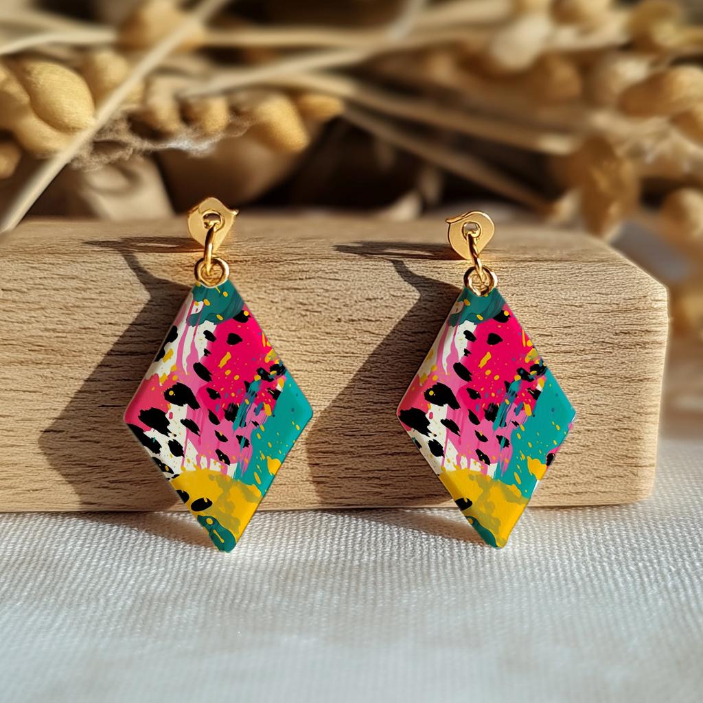 Water soluble Transfer paper for polymer clay, Abstract colorful splashes pattern, polymer clay image transfers, magic transfer paper